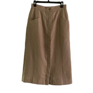 Paul Costello Pencil Skirt Lined Maxi Pockets Wool Brown Women’s Size 10